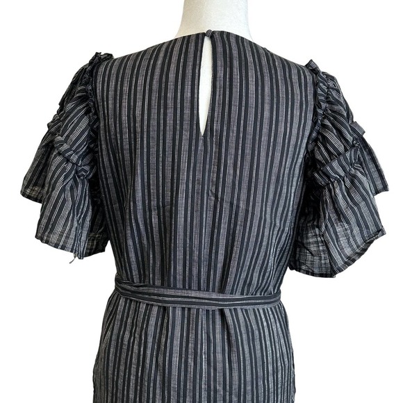 Who What Wear Dress Womens sz. SMALL Black Ruffled Short Sleeve Crew Neck - Picture 9 of 12